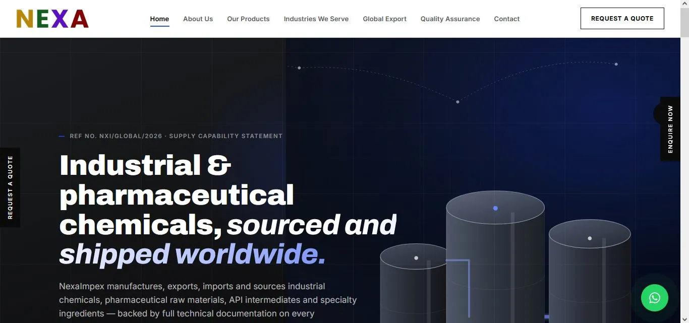 NexaImpex website screenshot